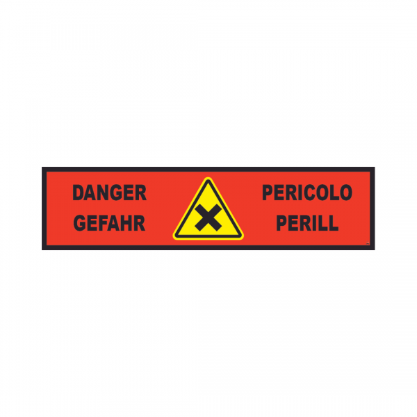 Banderole horizontale 2000X500 "DANGER" Croisement FR-DE-IT-CA  # MONTEE BANH014-M
